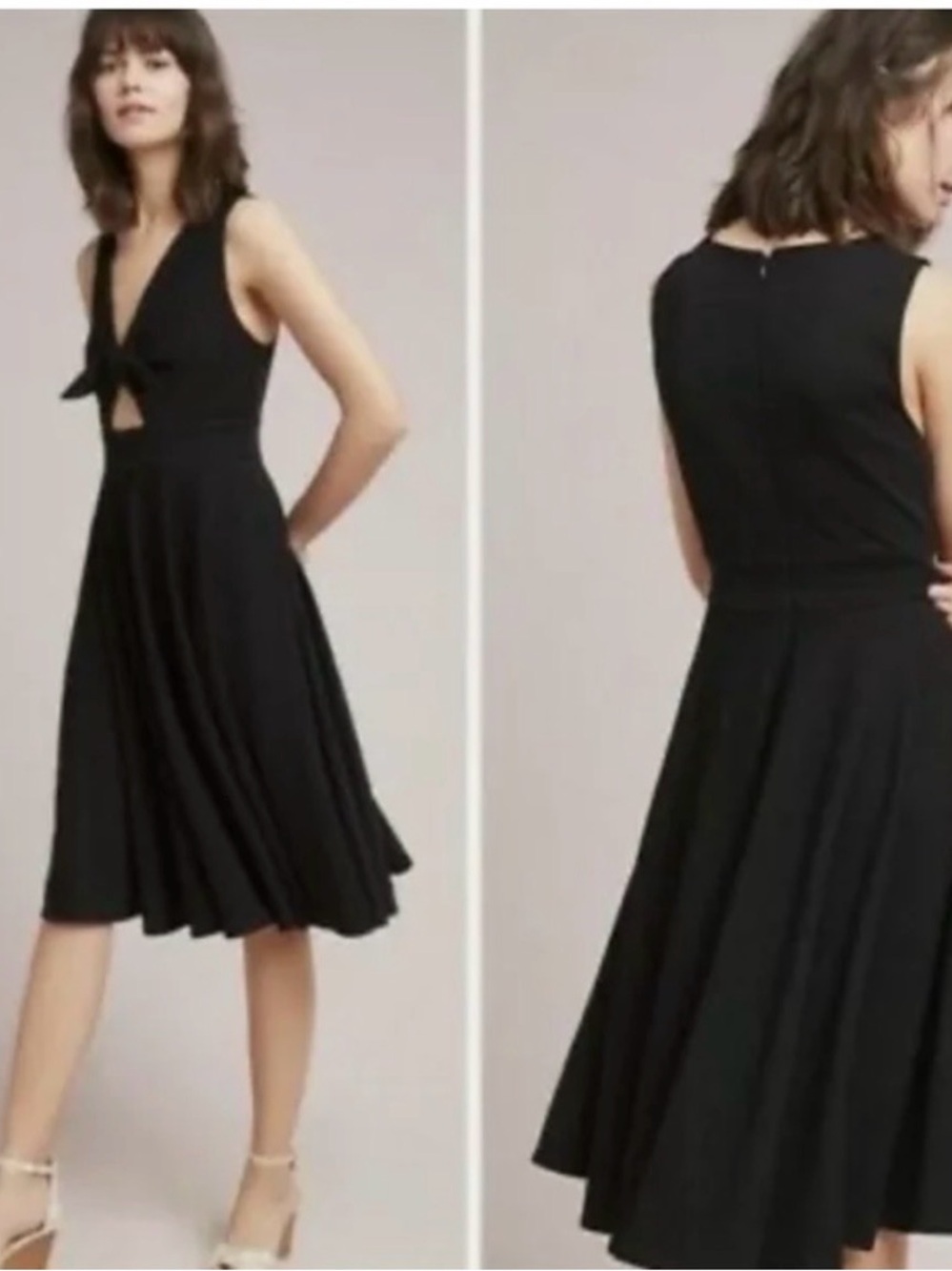 Hutch Black Sleeveless Tie-Front Dress